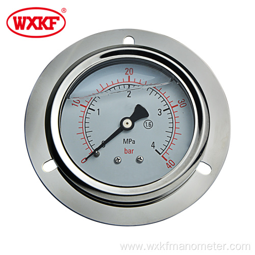 panel mount shockproofpressure gauge with flange 63mm